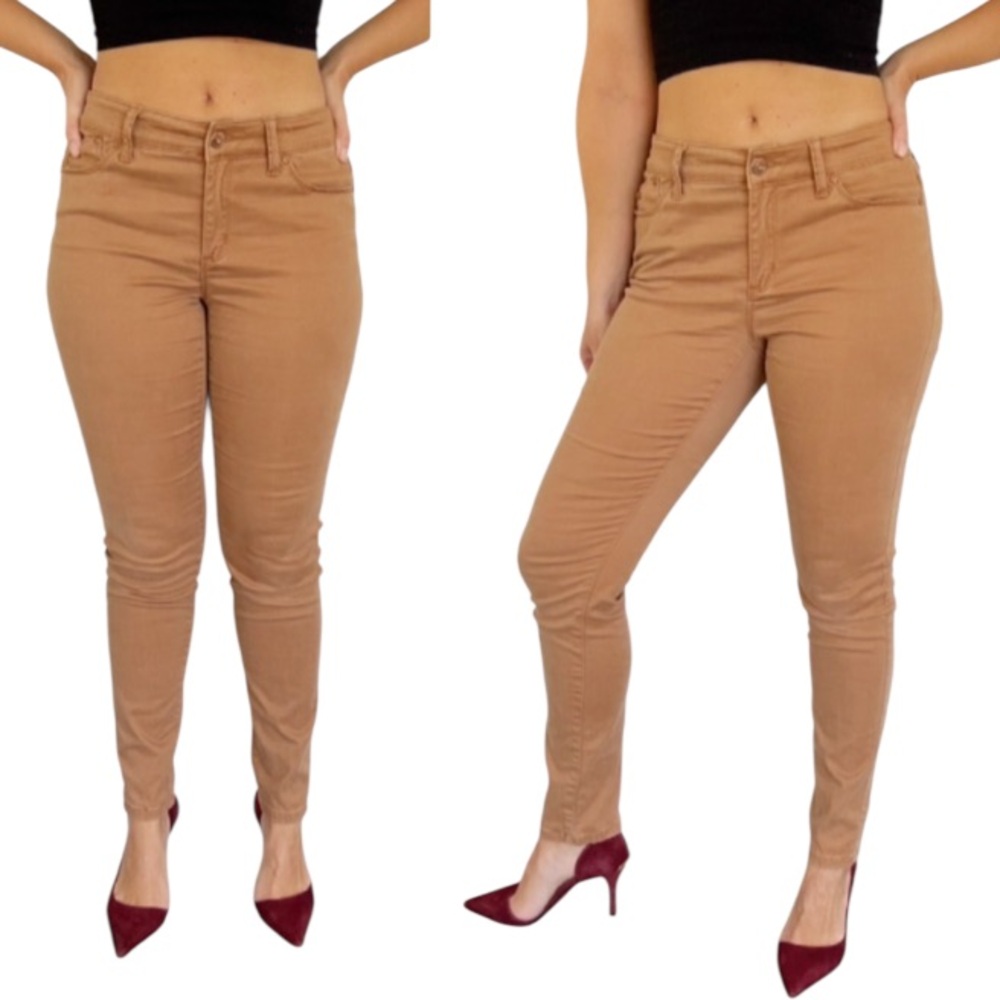 Chico’s Platinum Jegging tan mid rise stretch skinny pants size 00